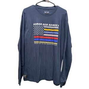 Men's Howitzer Navy Long Sleeve T-Shirt Honor Our Heroes Graphic Print Size L